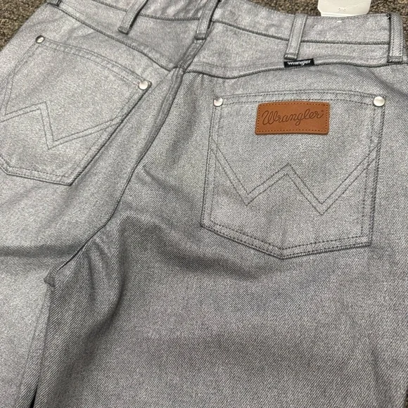 Wrangler x Fender Silver Metallic Wanderer Flare Jeans NWT 29 Rockstar Core - Picture 7 of 13